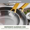 imageGreenPan Stainless Steel TriPly Reserve 10 and 12 Frying Pan Skillet Set Multiclad Cookware PFASFree Induction Oven ampamp Broiler Safe to 600F Heat Responsive Core Dishwasher Safe Gold HandlesStainless Steel