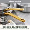 imageGreenPan Stainless Steel TriPly Reserve 10 and 12 Frying Pan Skillet Set Multiclad Cookware PFASFree Induction Oven ampamp Broiler Safe to 600F Heat Responsive Core Dishwasher Safe Gold HandlesStainless Steel