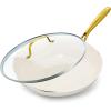 imageGreenPan Swift 10quot Ceramic Nonstick Frying Pan Skillet PFAS ampamp PFOAFree Healthy Cooking Gold Stainless Steel Handle Versatile Cooking Essentials Dishwasher ampamp Oven Safe CreamCream