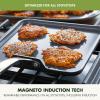 imageGreenPan Valencia Pro 18quot x 11quot Double Burner Griddle Pan Induction Suitable Ceramic Nonstick PFASFree Rectangular Stovetop Cookware Stainless Steel Handles Dishwasher Oven ampamp Broiler Safe GrayGray