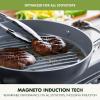 imageGreenPan Valencia Pro 18quot x 11quot Double Burner Griddle Pan Induction Suitable Ceramic Nonstick PFASFree Rectangular Stovetop Cookware Stainless Steel Handles Dishwasher Oven ampamp Broiler Safe GrayGray