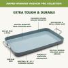 imageGreenPan Valencia Pro 18quot x 11quot Double Burner Griddle Pan Induction Suitable Ceramic Nonstick PFASFree Rectangular Stovetop Cookware Stainless Steel Handles Dishwasher Oven ampamp Broiler Safe GrayGray