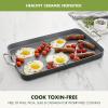 imageGreenPan Valencia Pro 18quot x 11quot Double Burner Griddle Pan Induction Suitable Ceramic Nonstick PFASFree Rectangular Stovetop Cookware Stainless Steel Handles Dishwasher Oven ampamp Broiler Safe GrayGray