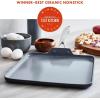 imageGreenPan Valencia Pro 18quot x 11quot Double Burner Griddle Pan Induction Suitable Ceramic Nonstick PFASFree Rectangular Stovetop Cookware Stainless Steel Handles Dishwasher Oven ampamp Broiler Safe GrayGray