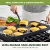 imageGreenPan Valencia Pro 18quot x 11quot Double Burner Griddle Pan Induction Suitable Ceramic Nonstick PFASFree Rectangular Stovetop Cookware Stainless Steel Handles Dishwasher Oven ampamp Broiler Safe GrayGray