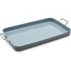 imageGreenPan Valencia Pro 18quot x 11quot Double Burner Griddle Pan Induction Suitable Ceramic Nonstick PFASFree Rectangular Stovetop Cookware Stainless Steel Handles Dishwasher Oven ampamp Broiler Safe GrayGray