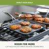 imageGreenPan Valencia Pro 18quot x 11quot Double Burner Griddle Pan Induction Suitable Ceramic Nonstick PFASFree Rectangular Stovetop Cookware Stainless Steel Handles Dishwasher Oven ampamp Broiler Safe GrayGray