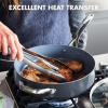 imageGreenPan Valencia Pro Hard Anodized Healthy Ceramic Nonstick 45QT Saute Pan Jumbo Cooker with Lid PFASFree Induction Dishwasher Safe Oven Safe Gray