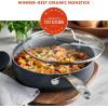 imageGreenPan Valencia Pro Hard Anodized Healthy Ceramic Nonstick 45QT Saute Pan Jumbo Cooker with Lid PFASFree Induction Dishwasher Safe Oven Safe Gray