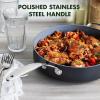 imageGreenPan Valencia Pro Hard Anodized Healthy Ceramic Nonstick 45QT Saute Pan Jumbo Cooker with Lid PFASFree Induction Dishwasher Safe Oven Safe Gray