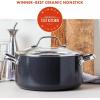 imageGreenPan Valencia Pro Hard Anodized Healthy Ceramic Nonstick 8QT Stock Pot with Lid PFASFree Induction Dishwasher Safe Oven Safe GrayGray