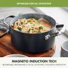 imageGreenPan Valencia Pro Hard Anodized Healthy Ceramic Nonstick 8QT Stock Pot with Lid PFASFree Induction Dishwasher Safe Oven Safe GrayGray
