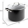 imageGreenPan Valencia Pro Hard Anodized Healthy Ceramic Nonstick 8QT Stock Pot with Lid PFASFree Induction Dishwasher Safe Oven Safe GrayGray