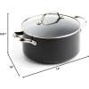 imageGreenPan Valencia Pro Hard Anodized Healthy Ceramic Nonstick 8QT Stock Pot with Lid PFASFree Induction Dishwasher Safe Oven Safe GrayGray