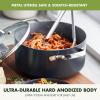 imageGreenPan Valencia Pro Hard Anodized Healthy Ceramic Nonstick 8QT Stock Pot with Lid PFASFree Induction Dishwasher Safe Oven Safe GrayGray