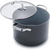 imageGreenPan Valencia Pro Hard Anodized Healthy Ceramic Nonstick 8QT Stock Pot with Lid PFASFree Induction Dishwasher Safe Oven Safe GrayGray
