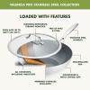imageGreenPan Valencia Pro TriPly Stainless Steel 12 Wok with Lid Healthy Ceramic Nonstick PFASFree PFOA Free Coating Multi Clad Cookware Induction Dishwasher Safe Oven and Broiler Safe