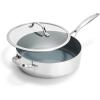 imageGreenPan Valencia Pro TriPly Stainless Steel 15QT Saucepan with Lid Healthy Ceramic Nonstick PFASFree PFOAFree Coating Multi Clad Cookware Induction Dishwasher Oven and Broiler SafeStainless Steel