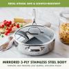 imageGreenPan Valencia Pro TriPly Stainless Steel 15QT Saucepan with Lid Healthy Ceramic Nonstick PFASFree PFOAFree Coating Multi Clad Cookware Induction Dishwasher Oven and Broiler SafeStainless Steel