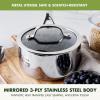imageGreenPan Valencia Pro TriPly Stainless Steel 15QT Saucepan with Lid Healthy Ceramic Nonstick PFASFree PFOAFree Coating Multi Clad Cookware Induction Dishwasher Oven and Broiler SafeStainless Steel