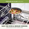 imageGreenPan Valencia Pro TriPly Stainless Steel 15QT Saucepan with Lid Healthy Ceramic Nonstick PFASFree PFOAFree Coating Multi Clad Cookware Induction Dishwasher Oven and Broiler SafeStainless Steel