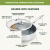 imageGreenPan Valencia Pro TriPly Stainless Steel 15QT Saucepan with Lid Healthy Ceramic Nonstick PFASFree PFOAFree Coating Multi Clad Cookware Induction Dishwasher Oven and Broiler SafeStainless Steel