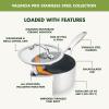 imageGreenPan Valencia Pro TriPly Stainless Steel 15QT Saucepan with Lid Healthy Ceramic Nonstick PFASFree PFOAFree Coating Multi Clad Cookware Induction Dishwasher Oven and Broiler SafeStainless Steel
