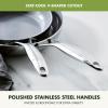 imageGreenPan Valencia Pro TriPly Stainless Steel 8 and 10 Frying Pan Skillet Set Healthy Ceramic Nonstick PFASFree PFOAFree Coating Multi Clad Cookware Induction Dishwasher Oven and Broiler SafeStainless Steel