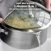 imageGreenPan Venice Pro 95quot Glass Straining Lid with Stainless Steel Handle Cookware Pots and Pans Dishwasher Safe PFASFree