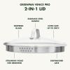 imageGreenPan Venice Pro 95quot Glass Straining Lid with Stainless Steel Handle Cookware Pots and Pans Dishwasher Safe PFASFree