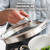 imageGreenPan Venice Pro 95quot Glass Straining Lid with Stainless Steel Handle Cookware Pots and Pans Dishwasher Safe PFASFree