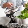 imageGreenPan Venice Pro 95quot Glass Straining Lid with Stainless Steel Handle Cookware Pots and Pans Dishwasher Safe PFASFree
