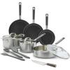 imageGreenPan x Bobby Flay Stainless Steel 12 Piece Cookware Pots ampamp Pans Set Professional Grade TriPly Multiclad PFASFree Ceramic Nonstick Induction Suitable Dishwasher ampamp Oven SafeStay Cool HandlesStainless Steel