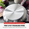 imageGreenPan x Bobby Flay Stainless Steel 12 Piece Cookware Pots ampamp Pans Set Professional Grade TriPly Multiclad PFASFree Ceramic Nonstick Induction Suitable Dishwasher ampamp Oven SafeStay Cool HandlesStainless Steel