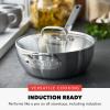 imageGreenPan x Bobby Flay Stainless Steel 375QT Saucepan ampamp Glass Lid Professional Grade TriPly Chefs Pan Multiclad Induction Suitable Dishwasher ampamp Oven Safe Stay Cool Silicone HandleChip Free RimsStainless Steel
