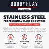 imageGreenPan x Bobby Flay Stainless Steel 375QT Saucepan ampamp Glass Lid Professional Grade TriPly Chefs Pan Multiclad Induction Suitable Dishwasher ampamp Oven Safe Stay Cool Silicone HandleChip Free RimsStainless Steel