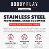 imageGreenPan x Bobby Flay Stainless Steel 375QT Saucepan ampamp Glass Lid Professional Grade TriPly Chefs Pan Multiclad Induction Suitable Dishwasher ampamp Oven Safe Stay Cool Silicone HandleChip Free RimsStainless Steel