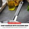 imageGreenPan x Bobby Flay Stainless Steel 375QT Saucepan ampamp Glass Lid Professional Grade TriPly Chefs Pan Multiclad Induction Suitable Dishwasher ampamp Oven Safe Stay Cool Silicone HandleChip Free RimsStainless Steel