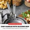 imageGreenPan x Bobby Flay Stainless Steel 8 ampamp 10 Frying Pan Skillet Set Professional Grade TriPly Multiclad PFASFree Ceramic Nonstick Induction Suitable Dishwasher ampamp Oven Safe Stay Cool HandleStainless Steel