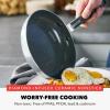 imageGreenPan x Bobby Flay Stainless Steel 8 ampamp 10 Frying Pan Skillet Set Professional Grade TriPly Multiclad PFASFree Ceramic Nonstick Induction Suitable Dishwasher ampamp Oven Safe Stay Cool HandleStainless Steel