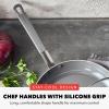 imageGreenPan x Bobby Flay Stainless Steel 8 ampamp 10 Frying Pan Skillet Set Professional Grade TriPly Multiclad PFASFree Ceramic Nonstick Induction Suitable Dishwasher ampamp Oven Safe Stay Cool HandleStainless Steel