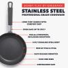imageGreenPan x Bobby Flay Stainless Steel 8 ampamp 10 Frying Pan Skillet Set Professional Grade TriPly Multiclad PFASFree Ceramic Nonstick Induction Suitable Dishwasher ampamp Oven Safe Stay Cool HandleStainless Steel