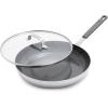 imageGreenPan x Bobby Flay Stainless Steel 8 ampamp 10 Frying Pan Skillet Set Professional Grade TriPly Multiclad PFASFree Ceramic Nonstick Induction Suitable Dishwasher ampamp Oven Safe Stay Cool HandleStainless Steel
