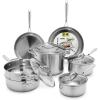 imageGreenPan 11 Piece Stainless Steel Cookware Set Induction Ready TriPly Multiclad Pots ampamp Pans with Lids Compatible on All Cooktops Measurement Markings Dishwasher ampamp Oven SafeSwift Silver HandlesStainless Steel