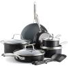 imageGreenPan 12 Piece Nonstick Swift Cookware Set Ceramic PFASFree Pots ampamp Pans with Lids Dishwasher ampamp OvenBroiler Safe to 600F Kitchen Cooking Set Sauce Saute Stock Frying Pans CreamGray