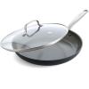 imageGreenPan Chatham Hard Anodized Healthy Ceramic Nonstick 10quot Frying Pan Skillet PFASFree Dishwasher Safe Oven Safe Gray12 Frying Pan Skillet with Lid
