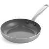 imageGreenPan Chatham TriPly Stainless Steel Healthy Ceramic Nonstick 8quot Frying Pan Skillet PFASFree Induction Suitable Dishwasher Safe SilverSilver