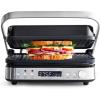 imageGreenPan Electric Indoor Stainless Steel 6in1 Contact Grill and Griddle Healthy Ceramic Nonstick Dishwasher Safe Reversible Plates PFASFreeSilver