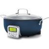 imageGreenPan Elite 6QT Electric Skillet Sear Saute StirFry Cook Rice Healthy Ceramic Nonstick Dishwasher Safe Parts Easytouse LED Display PFOA and PFA Free Smart Pot Stainless SteelOxford Blue