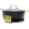 imageGreenPan Elite 6QT Electric Skillet Sear Saute StirFry Cook Rice Healthy Ceramic Nonstick Dishwasher Safe Parts Easytouse LED Display PFOA and PFA Free Smart Pot Stainless SteelGold